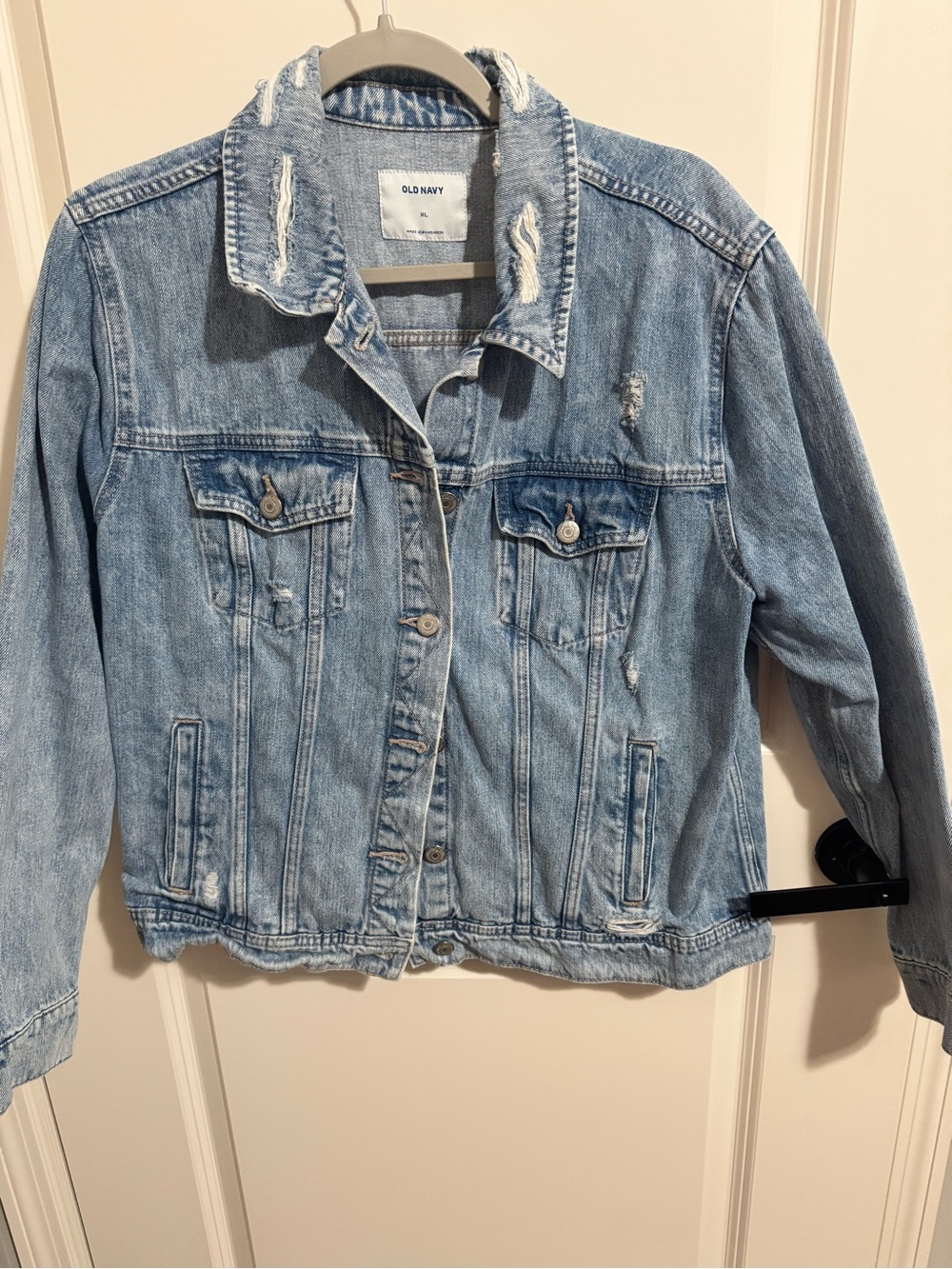 Old Navy Light Blue Distressed Denim Jacket